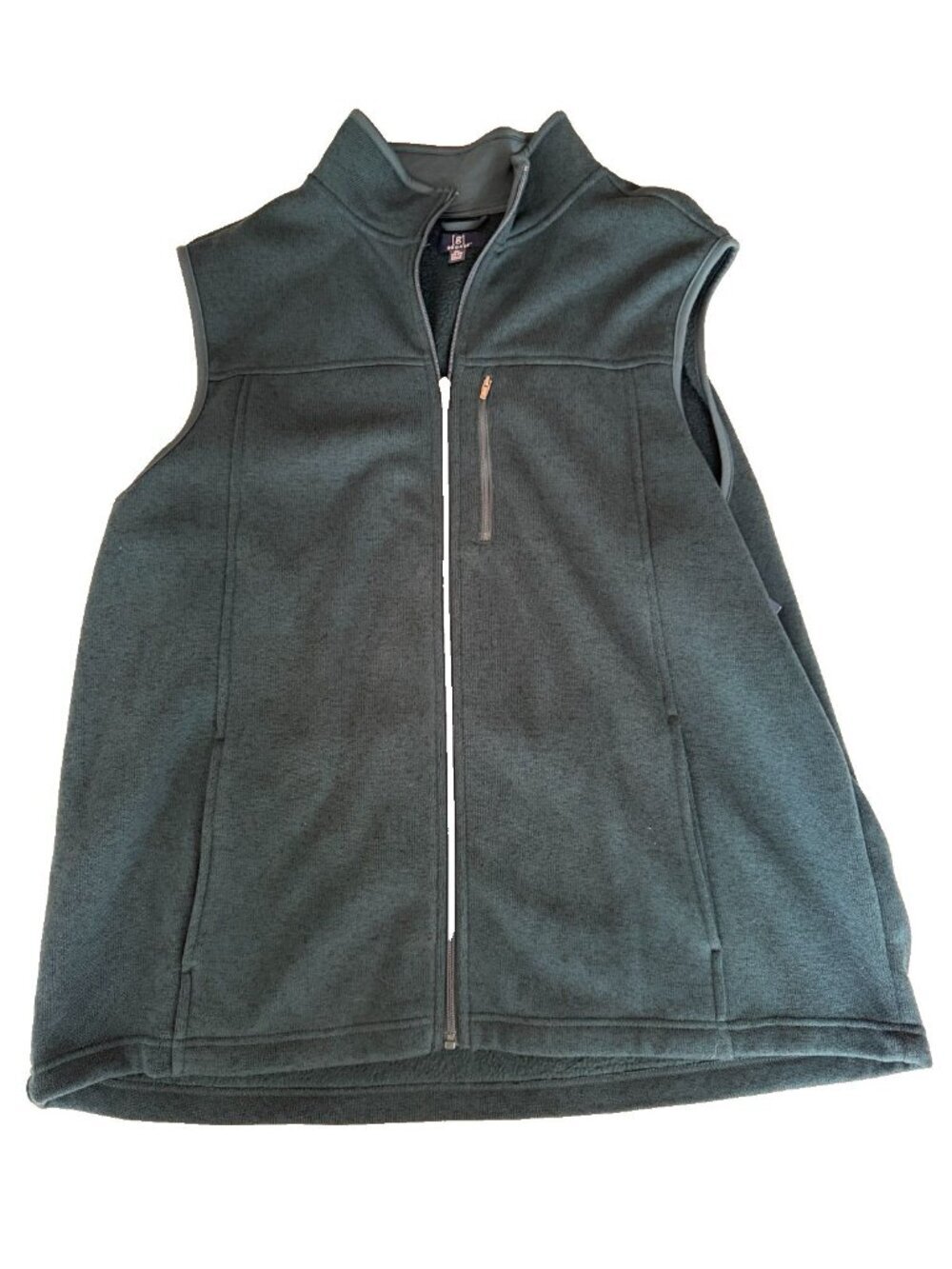 George Mens 2XL Gray Heather Vest Lightweight Full Zip Fleece Casual